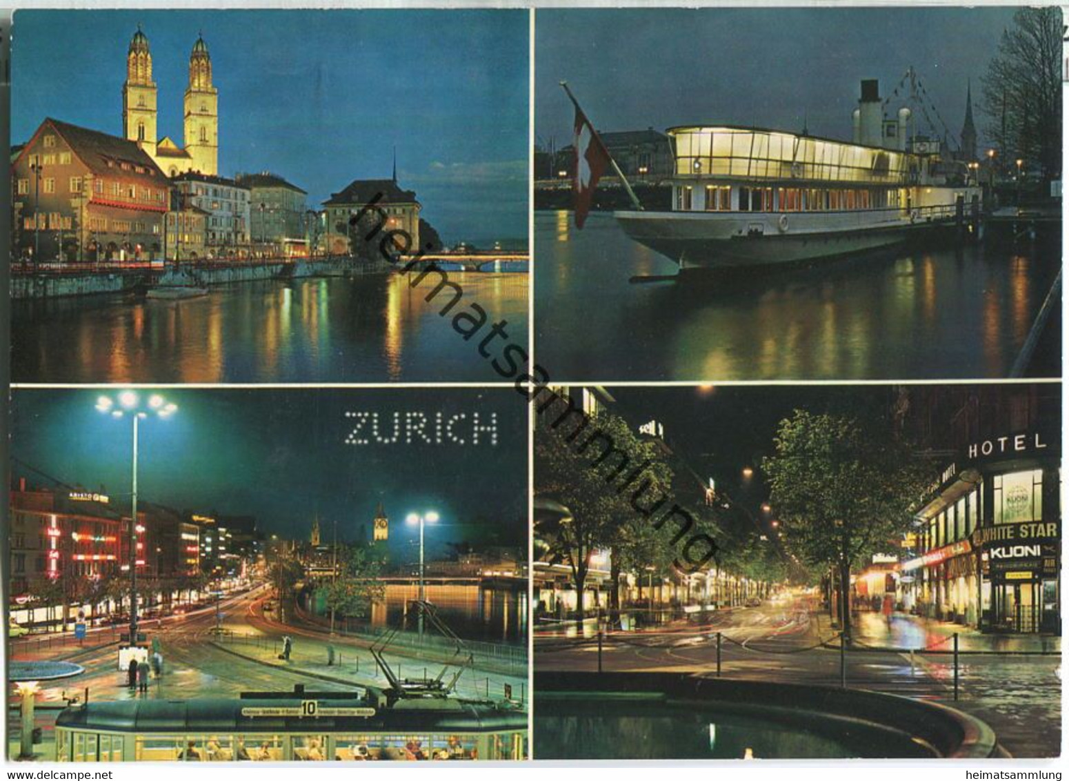 Zürich Bei Nacht - Verlag E. Baumann Winterthur - Bauma