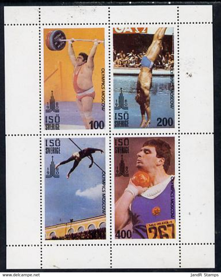 Iso - Sweden 1980 Olympic Games Perf  Set Of 4 Values (100 To 400) MNH - Emissions Locales