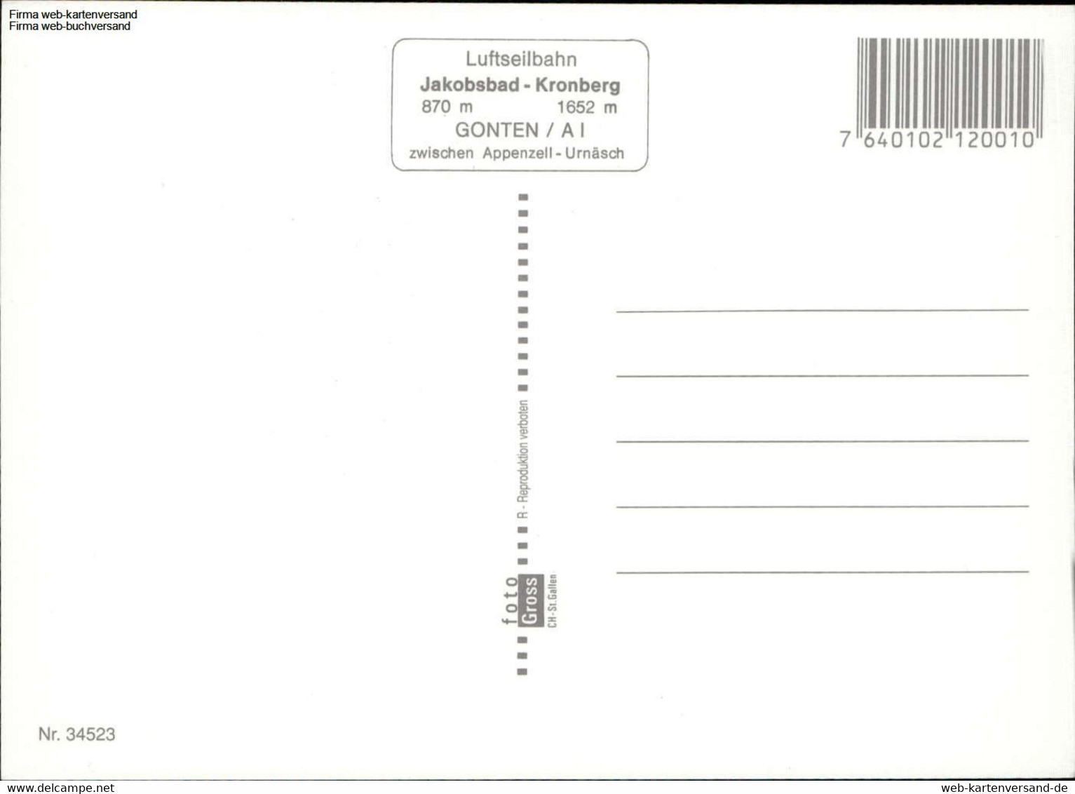 1106635  Luftseilbahn Jakobsbad - Kronberg Mehrbildkarte - Kronberg