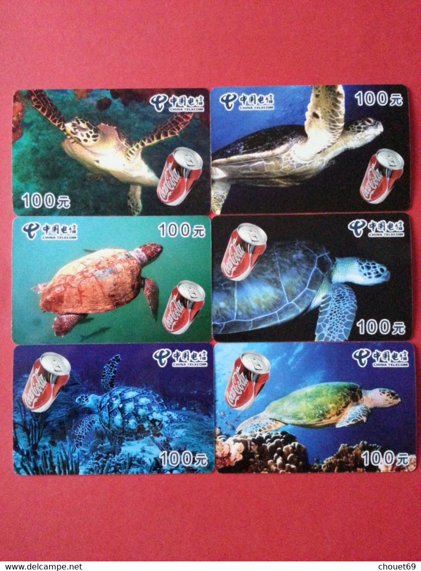 Coca Cola Tortues Turtle Série Complète De 12 Cartes Sur 12 Neuve China Telecom ((AA0621 - Turtles