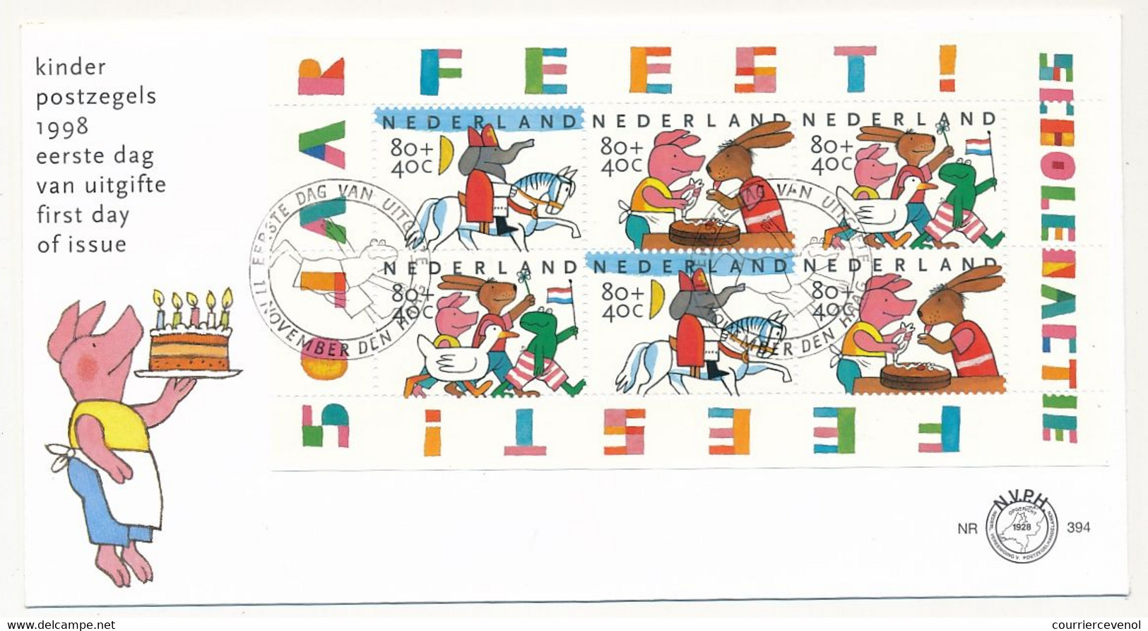 PAYS BAS - 1 Env. FDC - "Child Series - Childrens Story's (block)" - 1998 - FDC