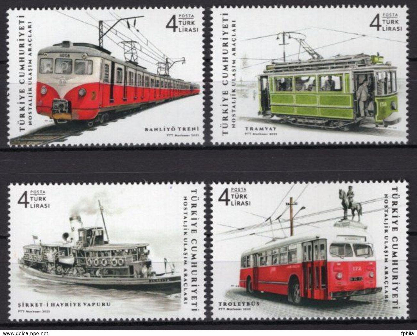 2022 TURKEY NOSTALGIC MEANS OF TRANSPORTATION MNH ** - Neufs