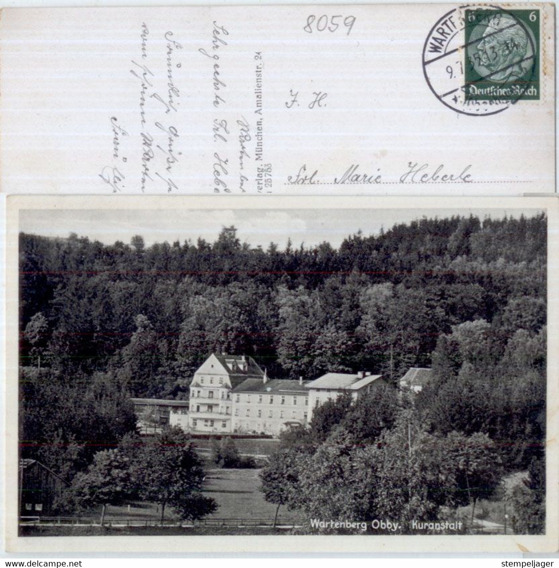 1935 Wartenberg Bei Erding Kuranstalt - Erding
