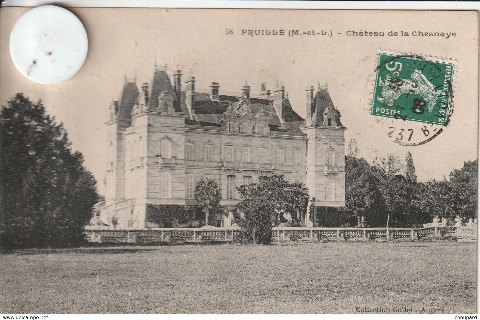 49 -Très Belle Carte Postale Ancienne De  PRUILLE    Chateau De La Chesnaye - Allonnes