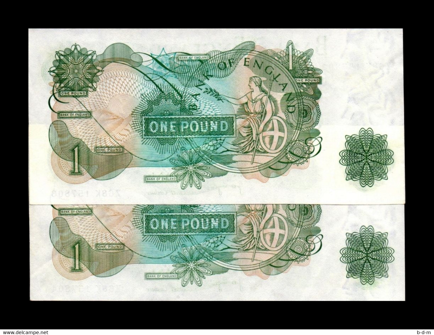 Gran Bretaña Great Britain Pareja 1 Pound 1970-1977 Pick 374g EBC+ XF+ - 1 Pound