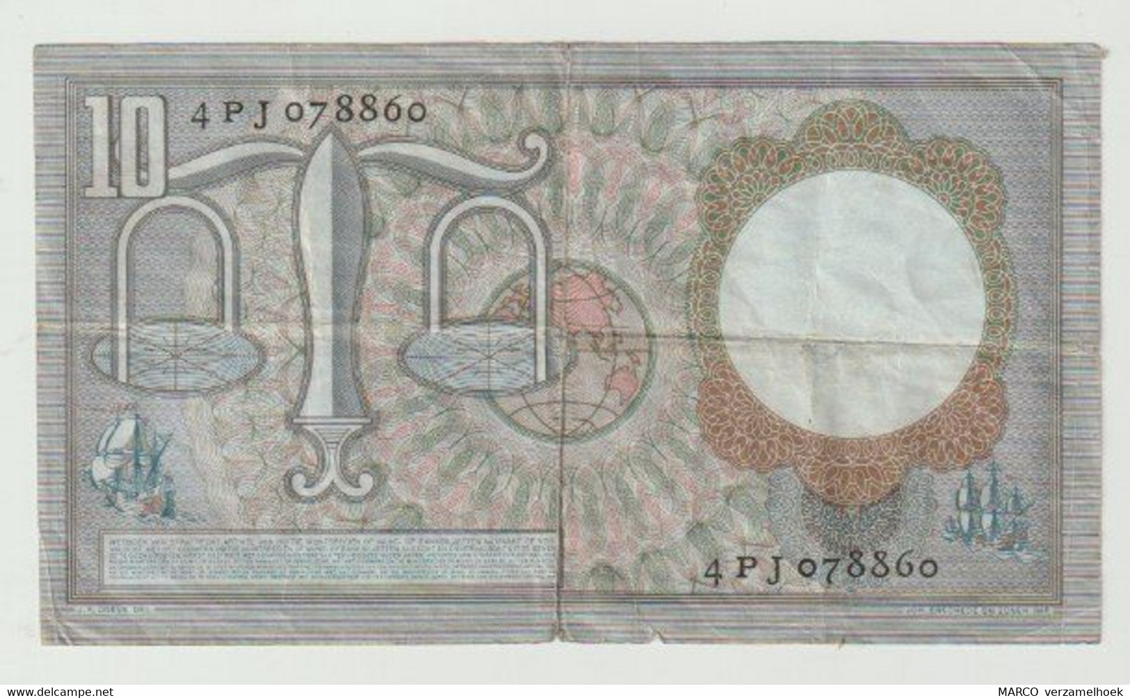 Banknote 10 Gulden 1953 Nederland-the Netherlands Hugo De Groot - 10 Gulden