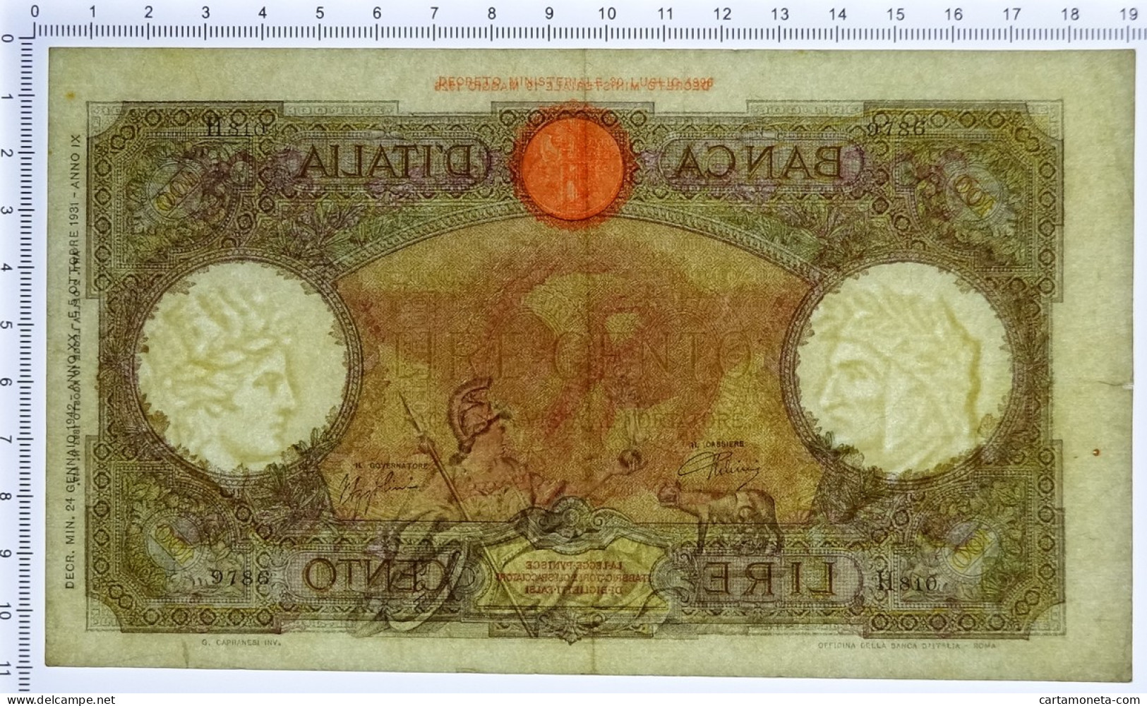 100 LIRE CAPRANESI AQUILA ROMANA FASCIO ROMA (L'AQUILA) 24/01/1942 BB/BB+ - Andere