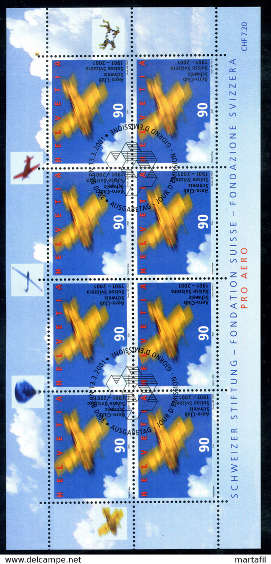 2001 SVIZZERA 1675 MINIFOGLIO USATO - Blocs & Feuillets