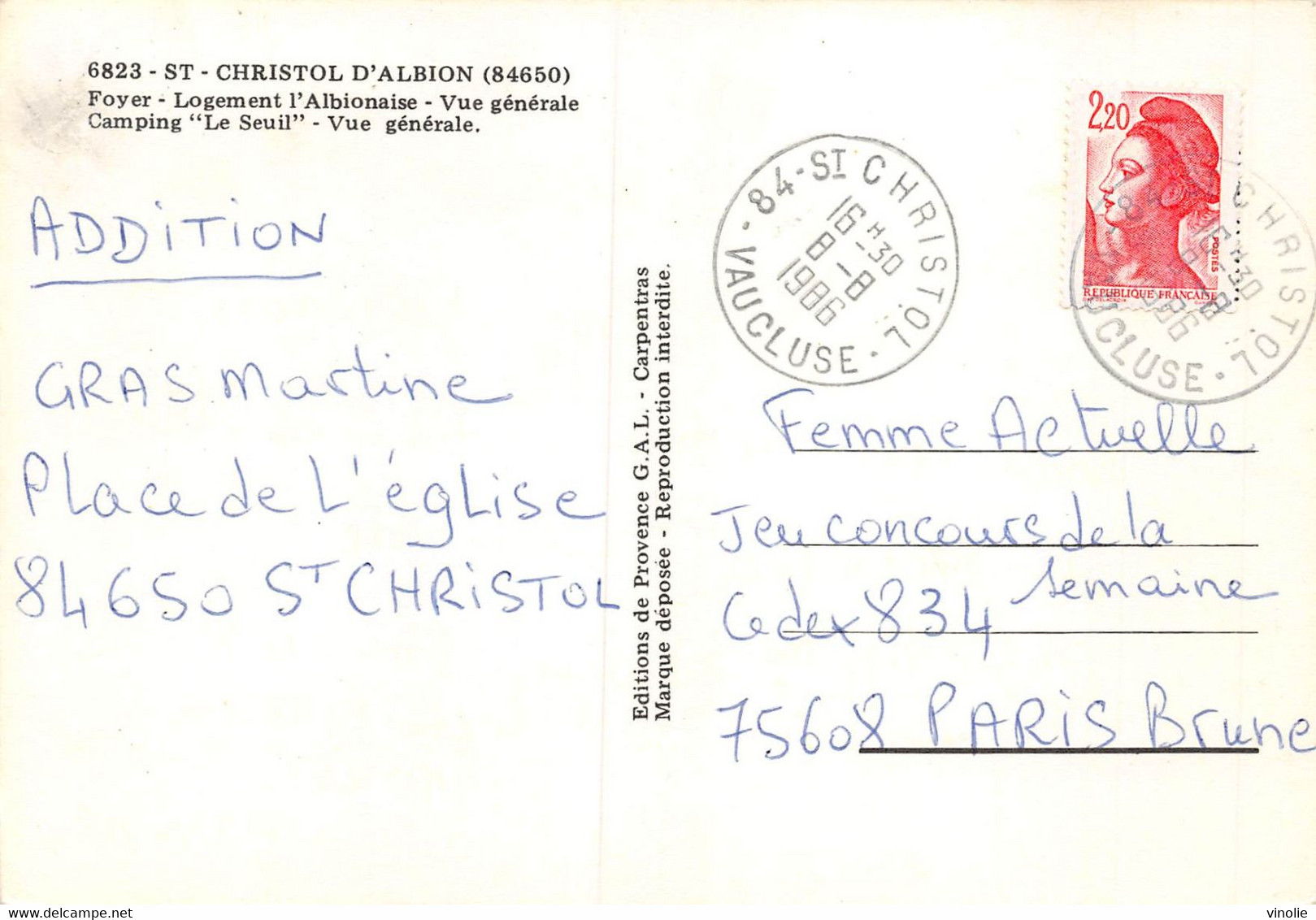 P-FL-M-22-1906 : SAINT-CHRISTOL-D'ALBION - Saint Christol