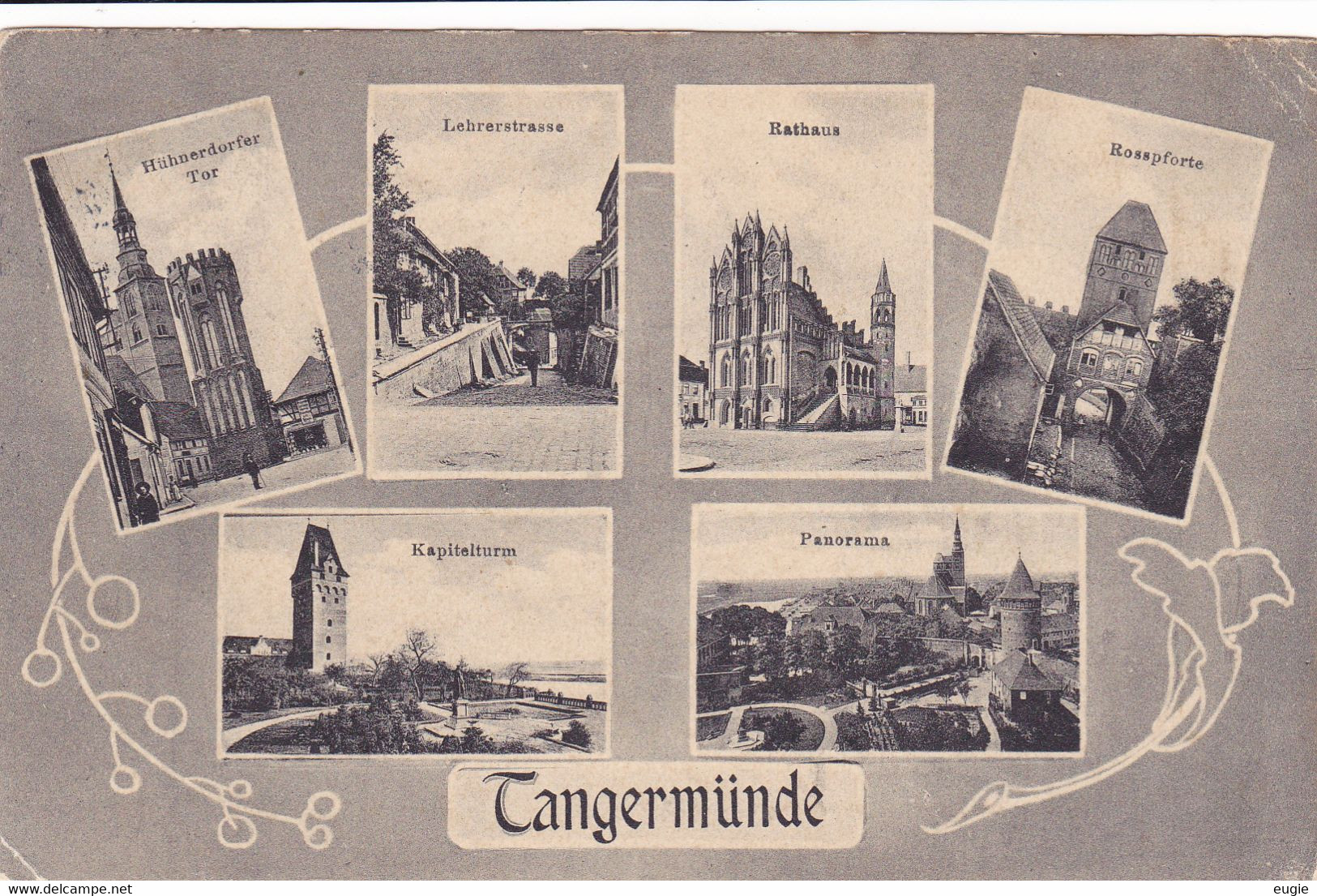 421/ Tangermünde Panorama Lehrerstrasse, 1909 - Tangermünde