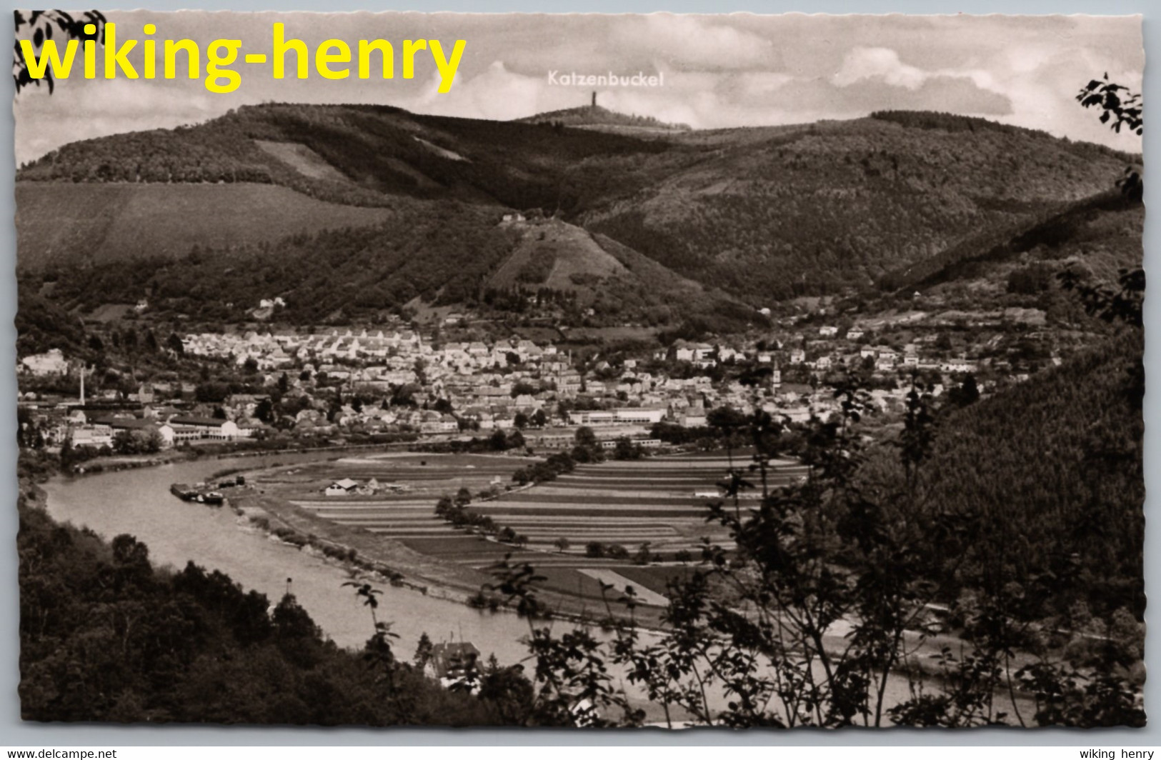 Eberbach Am Neckar - S/w Mit Blick Auf Den Katzenbuckel - Eberbach