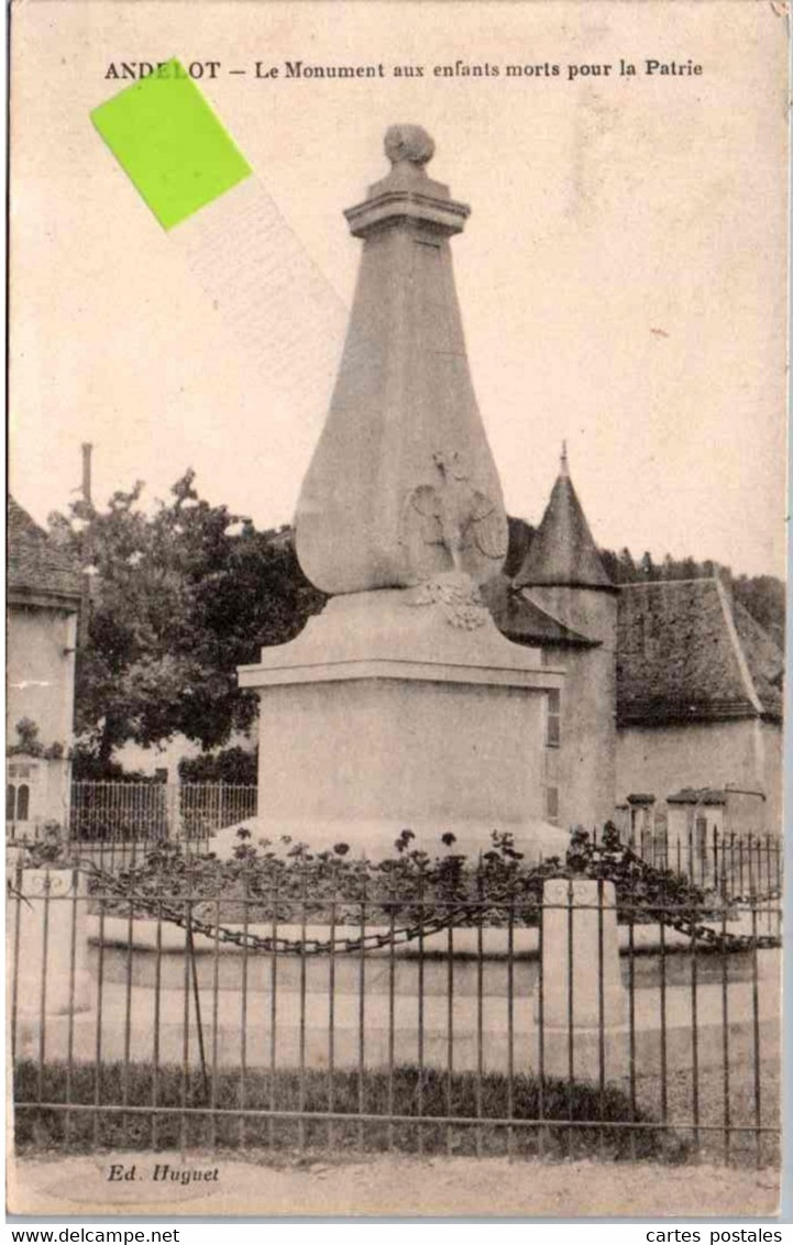 * ANDELOT Le Monument Aux Enfants Morts Pour La Patrie - Andelot Blancheville