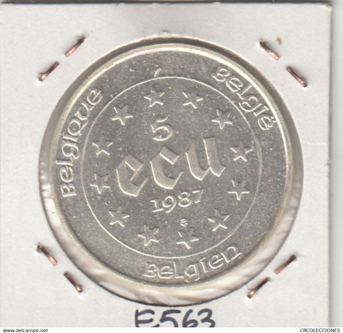 E0563 MONEDA BELGICA 5 ECUS 1987 PLATA SIN CIRCULAR 24 - Sonstige & Ohne Zuordnung