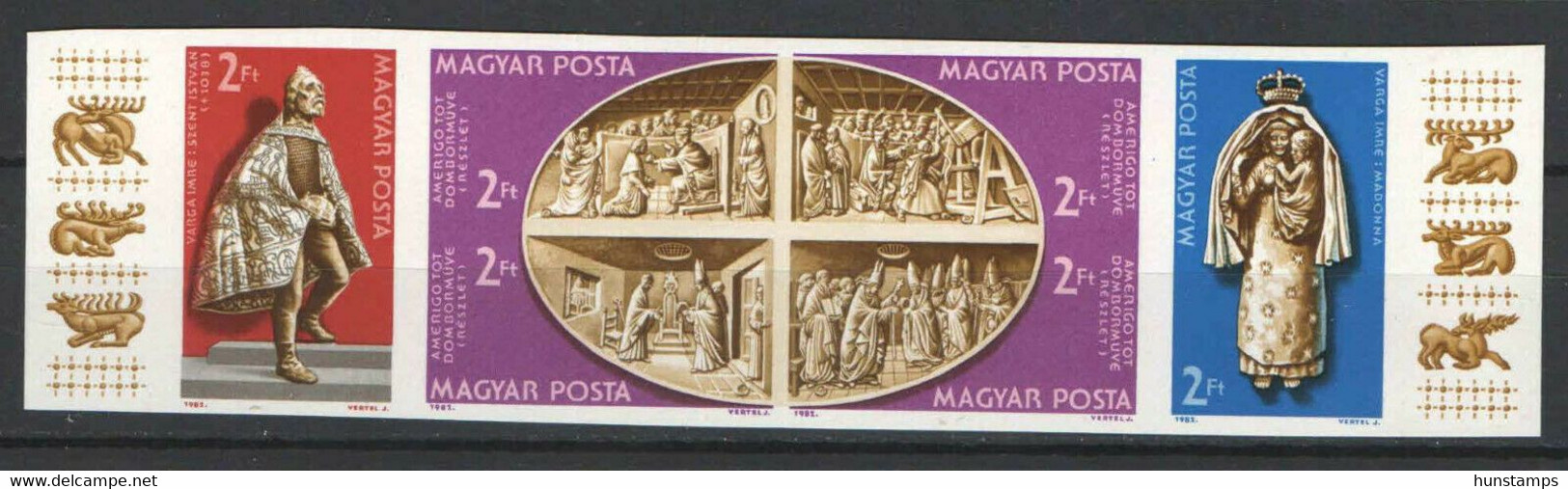 Hungary 1982. Famous Arts Of Vatican Nice IMPERF Set MNH (**) Michel: 3587-3592B - Feuilles Complètes Et Multiples