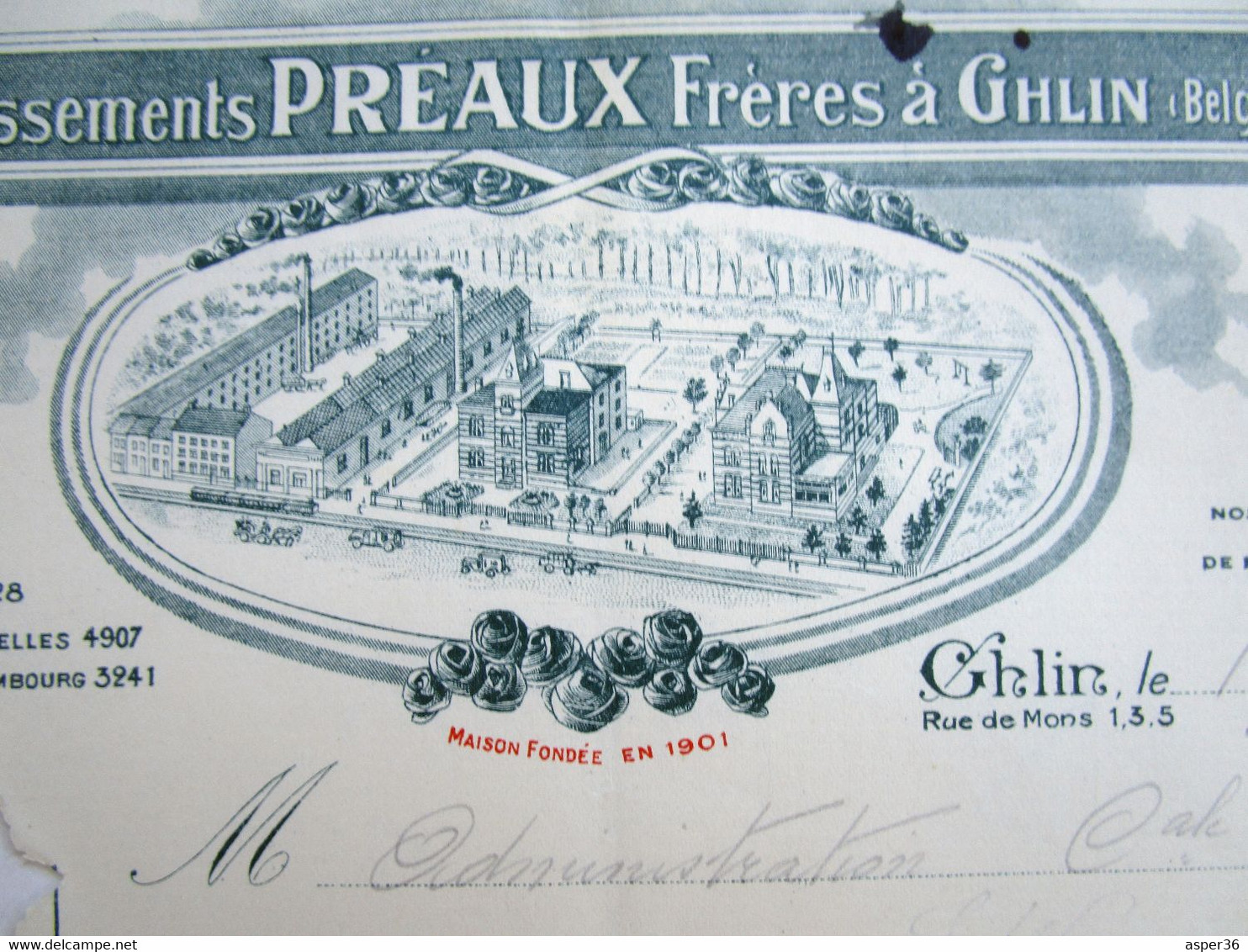 Cartes Postales, Papeterie En Gros, Ets Préaux Frères, Rue De Mons, Ghlin 1927 - 1900 – 1949