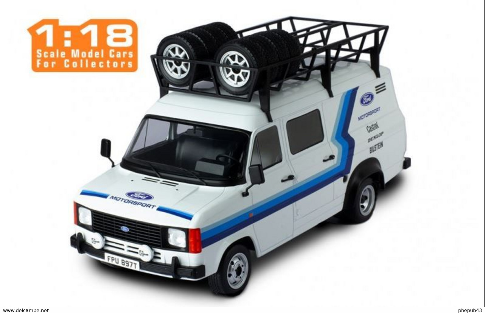 Ford Transit MK II - Team Ford Motorsport - 1979 - Assistance Rally Team (with Roof Accessories) - Ixo (1:18) - Ixo