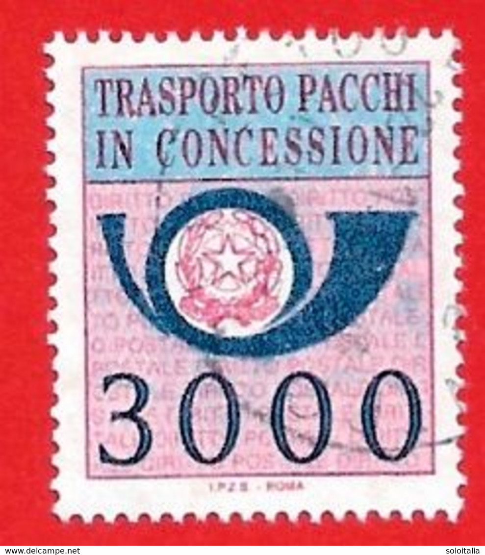 1984 (22) Pacchi In Concessione Filigrana Stelle IV Lire 3.000 - USATO - Colis-concession