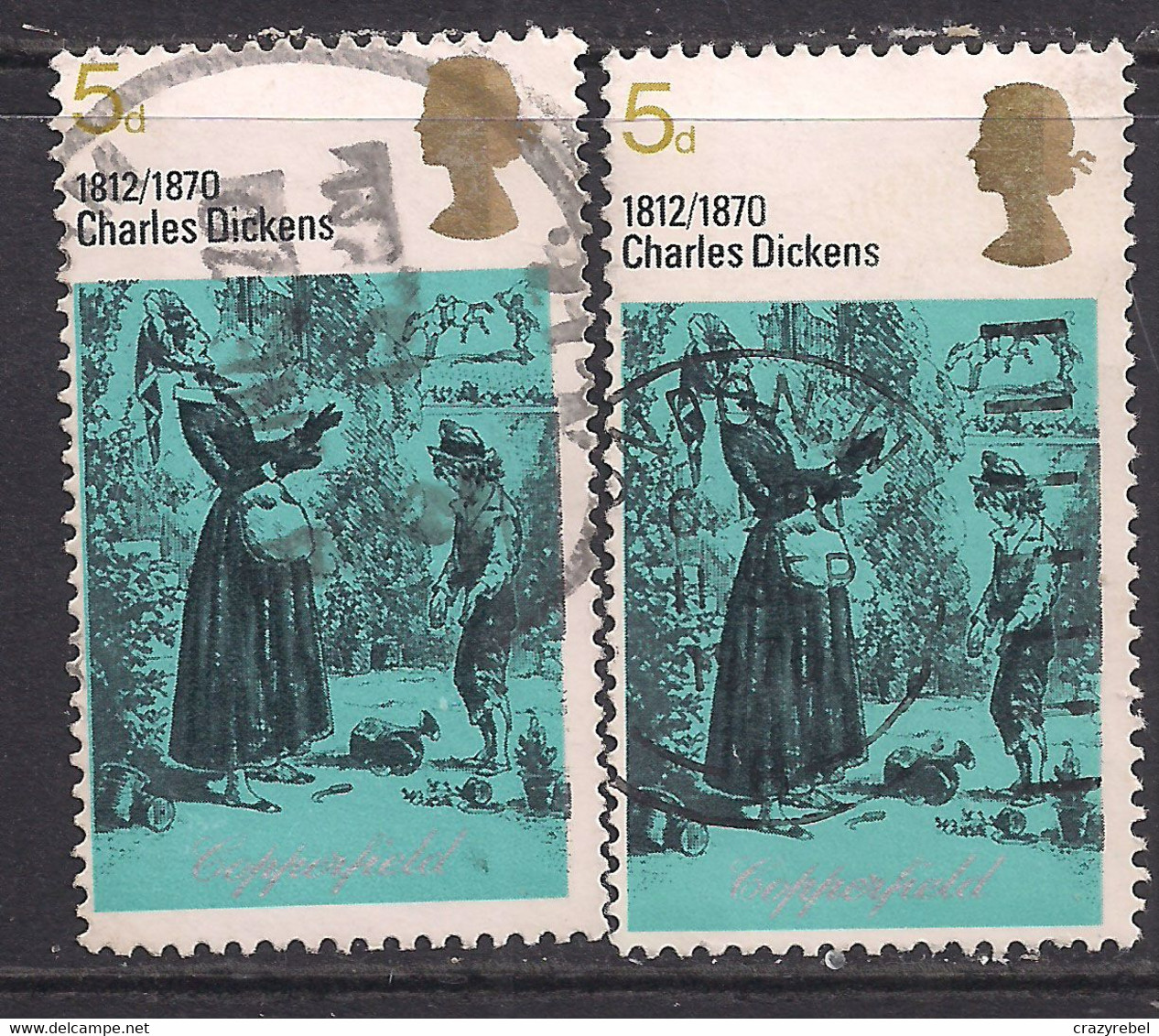 GB 1970 QE2 5d Literary Anniversaries Error Frame Shift SG 826 ( D1193 ) - Variétés, Erreurs & Curiosités