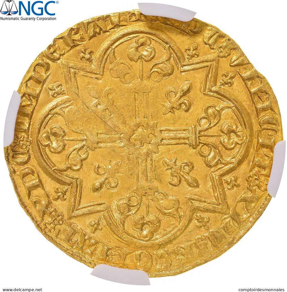 France, Jean II Le Bon, Mouton D'or, 1355, Trésor De Pontivy, Or, NGC, SUP+ - 1350-1364 John II The Good