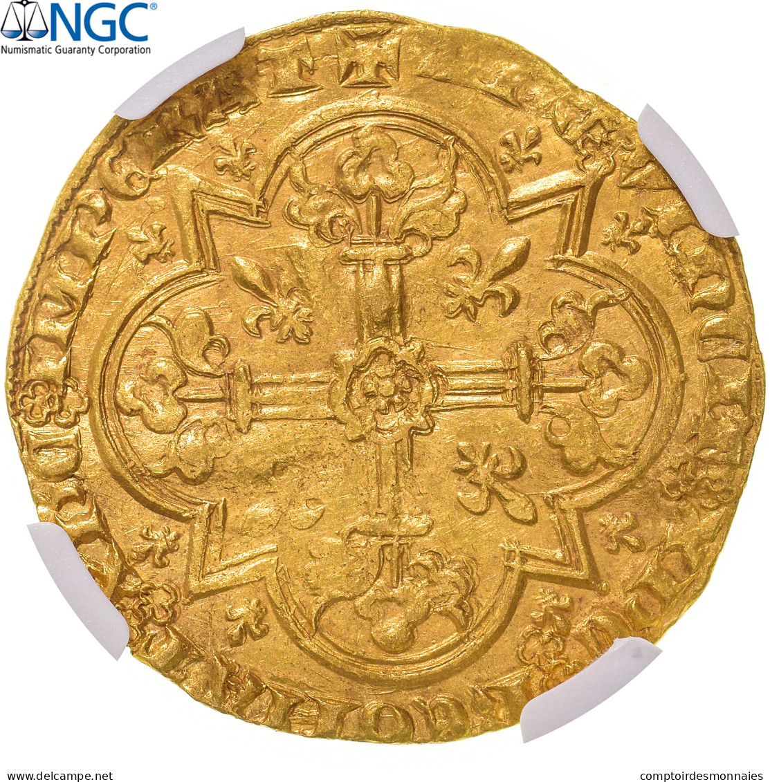 France, Jean II Le Bon, Mouton D'or, 1355, Trésor De Pontivy, Or, NGC, SUP - 1350-1364 John II The Good