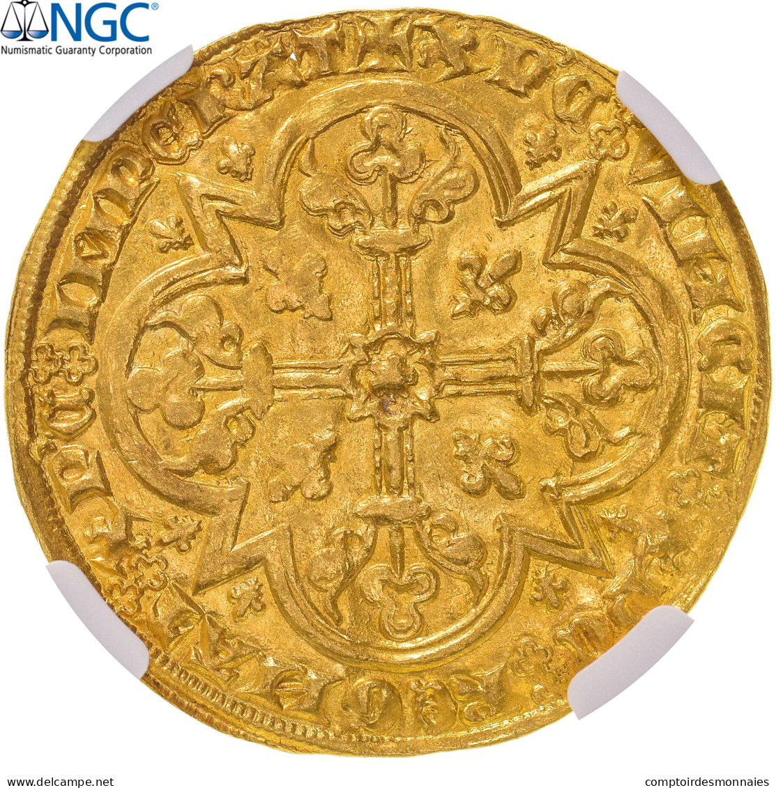 France, Jean II Le Bon, Mouton D'or, 1355, Trésor De Pontivy, Or, NGC, SUP - 1350-1364 Johann II. Der Gute