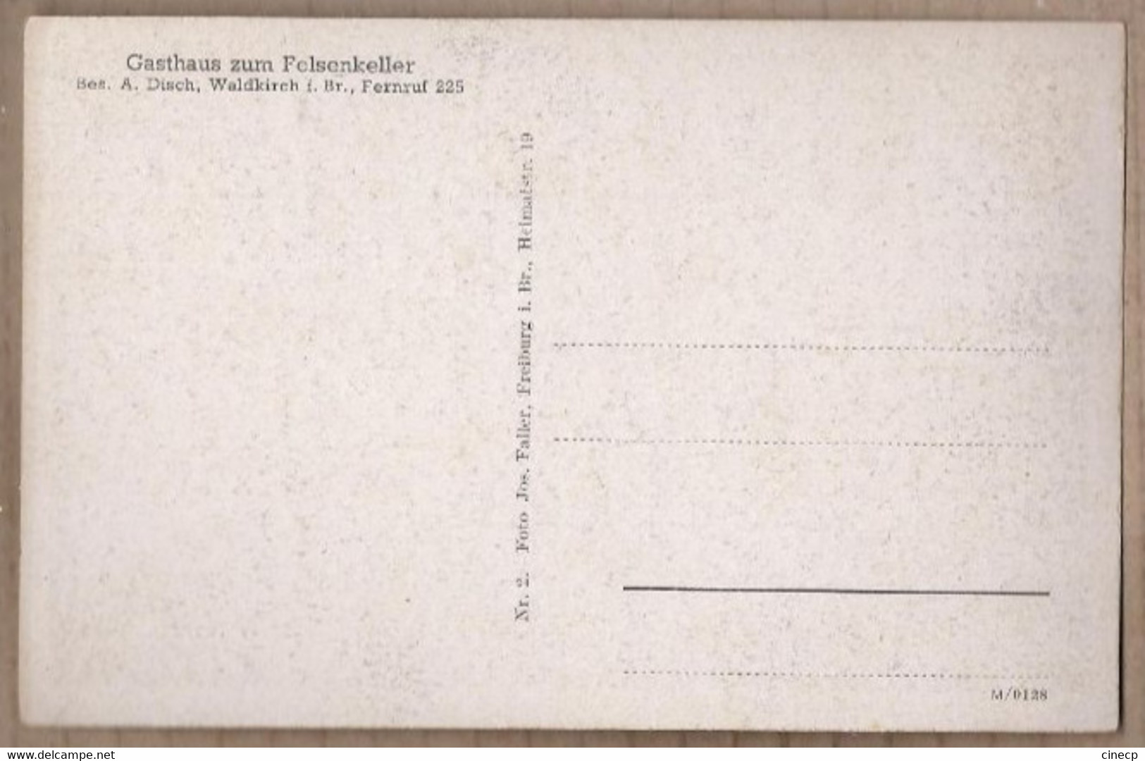 CPSM ALLEMAGNE - WALDKIRCH - Gasthaus Zum Felsenkeller - TB PLAN Bâtiment GASTHOF Et Sa Façade - Waldkirch