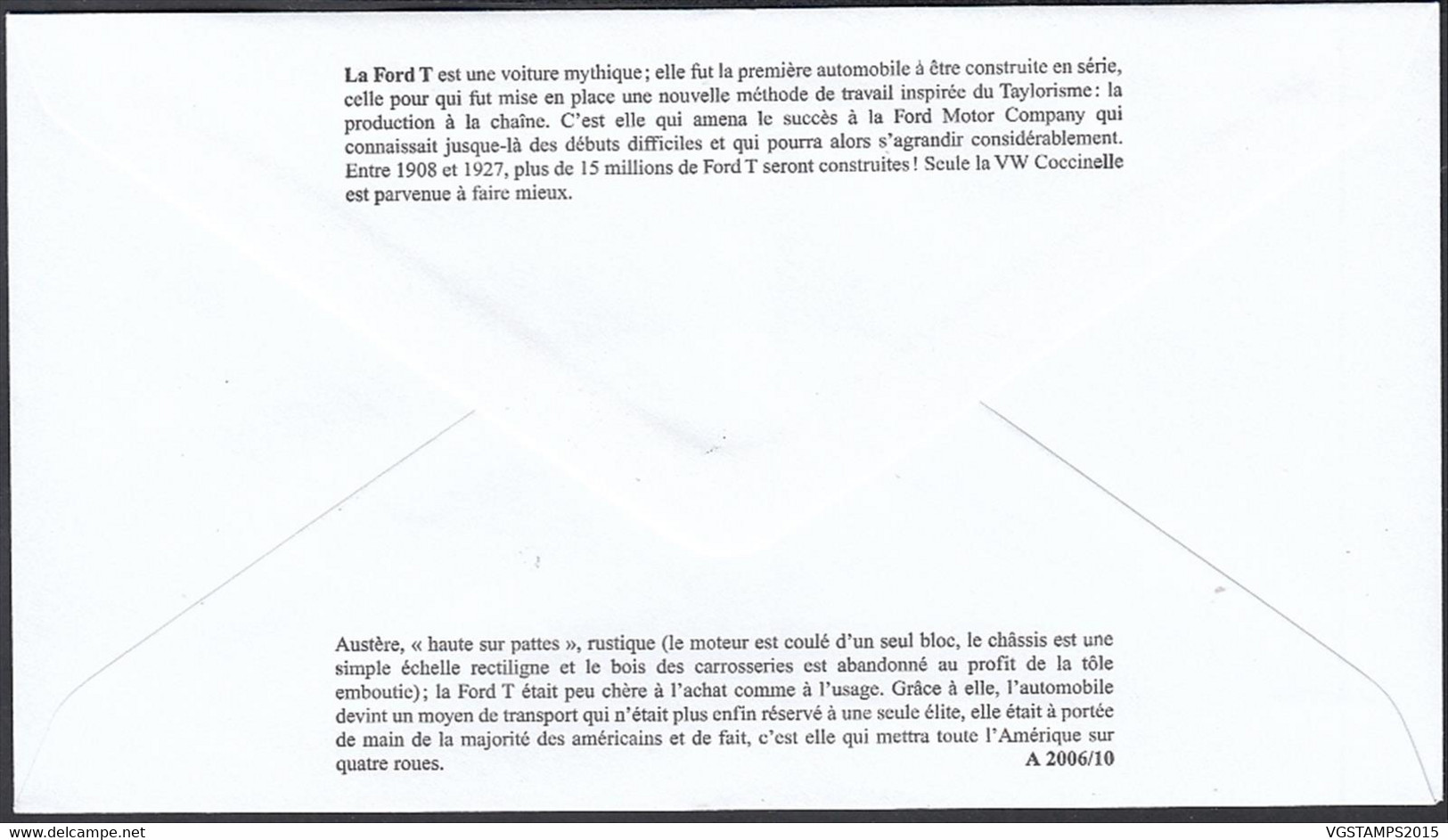 Andorre  2006-Andorre-Française- Lettre 1er. Jour Emission. Mi Nº 651/Yvert Nº 630. Theme: Voiture...... (VG) DC-10326 - Used Stamps