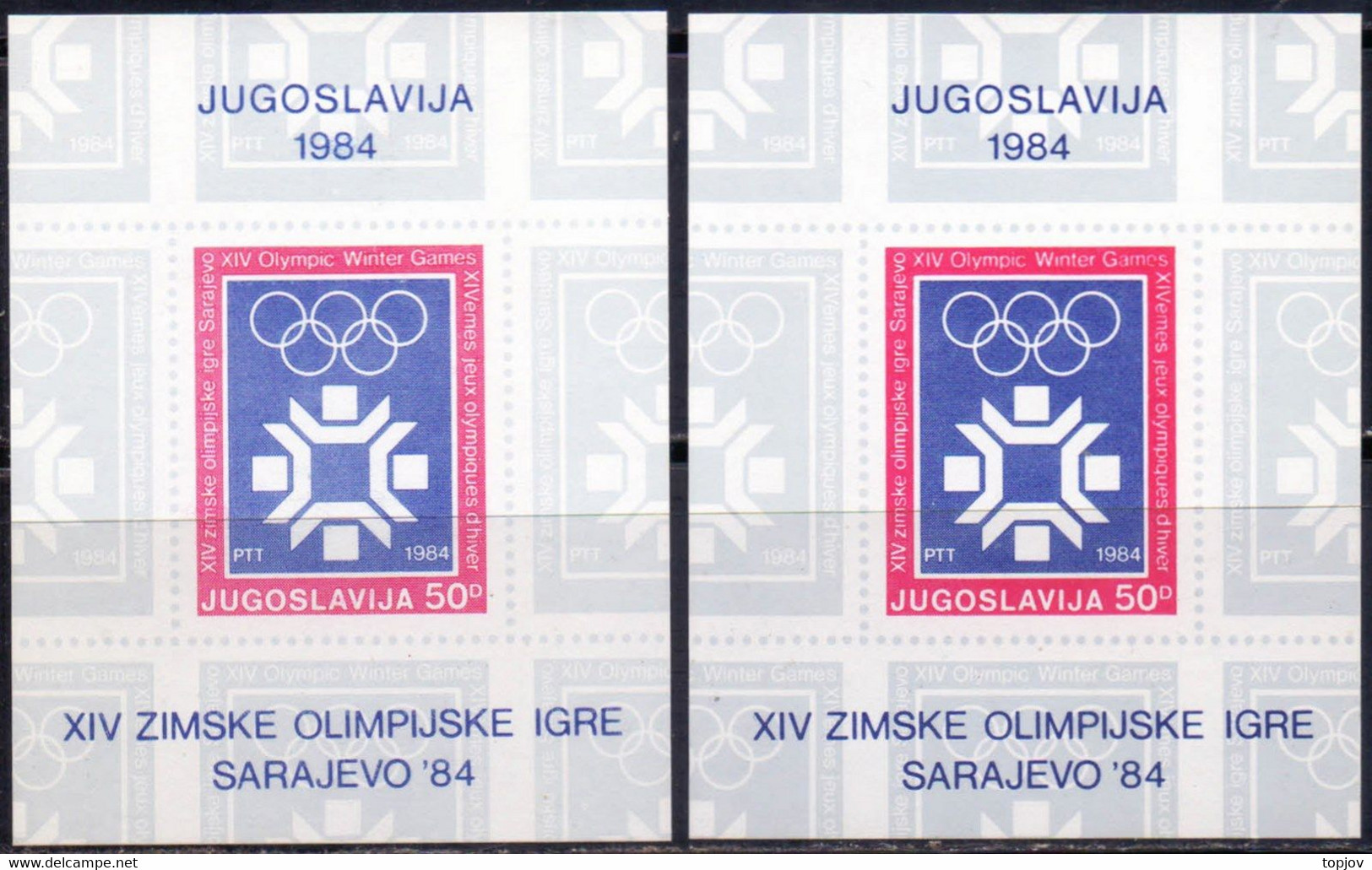 JUGOSLAVIA - OLYMPIC  SARAJEVO - DIFER. COLOR - **MNH - 1984 - Imperforates, Proofs & Errors
