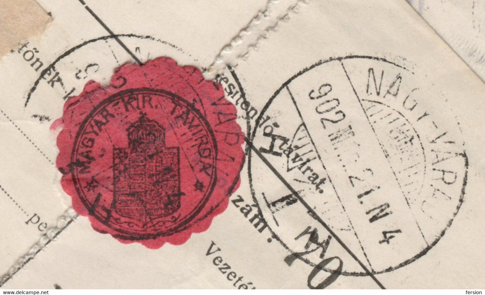 TELEGRAPH TELEGRAM 1902 Hungary Romania Transylvania - NAGYVÁRAD ORADEA - Close Label Vignette ORTHODOX PRIEST - Telegrafi
