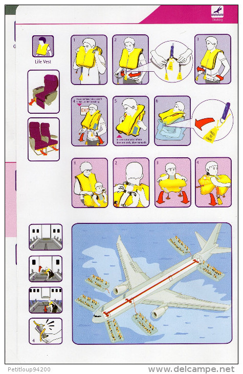 CONSIGNES DE SECURITE / SAFETY CARD *AIRBUS A330-300  Thai - Consignes De Sécurité