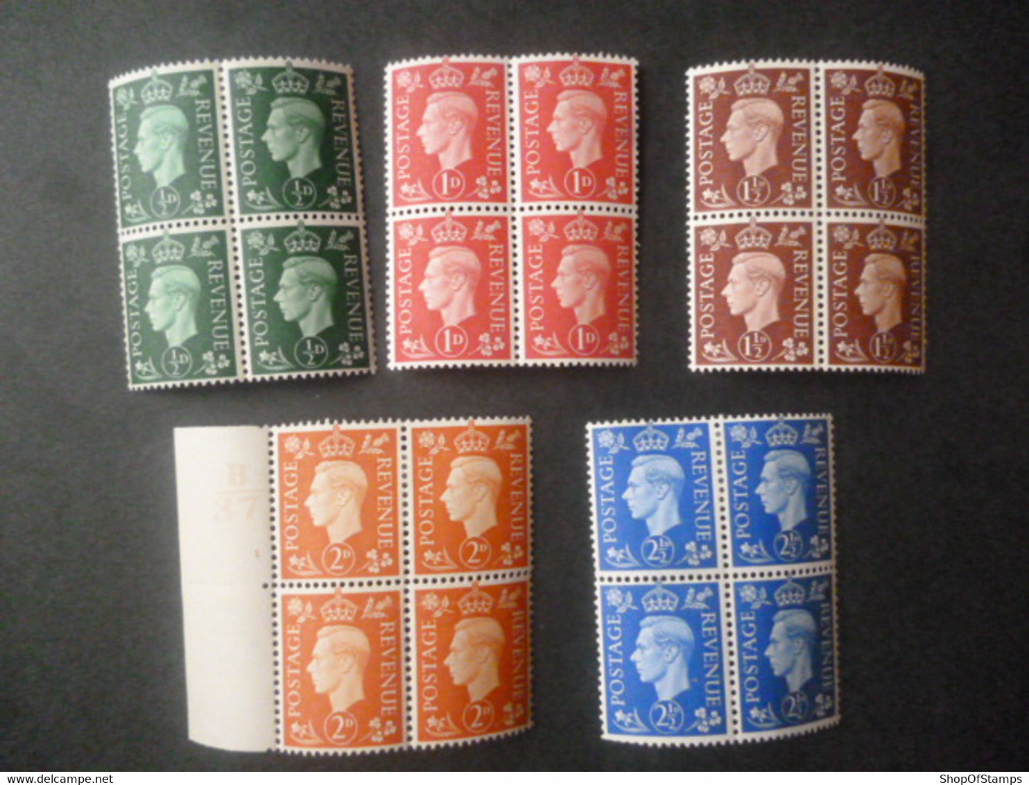 GREAT BRITAIN SG 462 5 BL4 1 Or 2 HINGED - ....-1951 Pre Elizabeth II