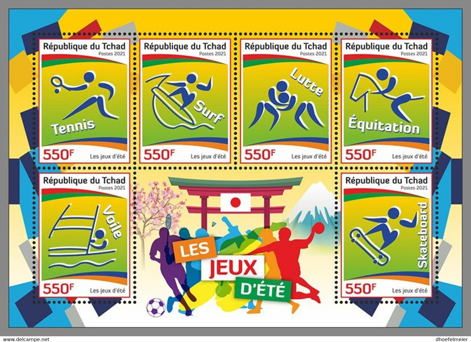 CHAD 2021 MNH Summer Games Tokio Plympische Sommerspiele Tokio M/S - OFFICIAL ISSUE - DHQ2204 - Zomer 2020: Tokio