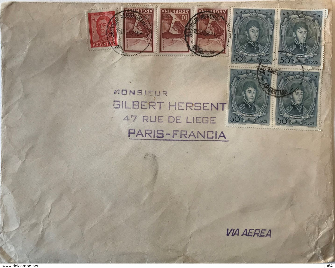 Argentine - Buenos Aires - Lettre Avion Pour Paris (France) - Très Bel Affranchissement - Servicio Aeropostal - 1962 - Gebruikt