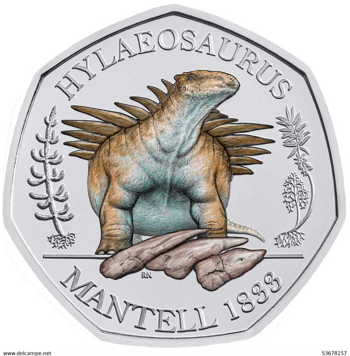 Great Britain -  50 Pence, 2020 Dinosaur - Hylaeosaurus, Colored, Card - Sammlungen