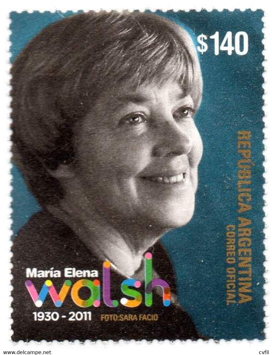 ARGENTINA 2021. Maria Elena Walsh, Poet, Novelist, Musician, Mint NH - Ungebraucht