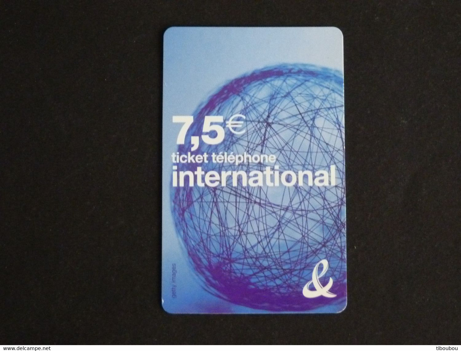 TELECARTE TICKET TELEPHONE INTERNATIONAL 7,5 EUROS FRANCE TELECOM - Tickets FT