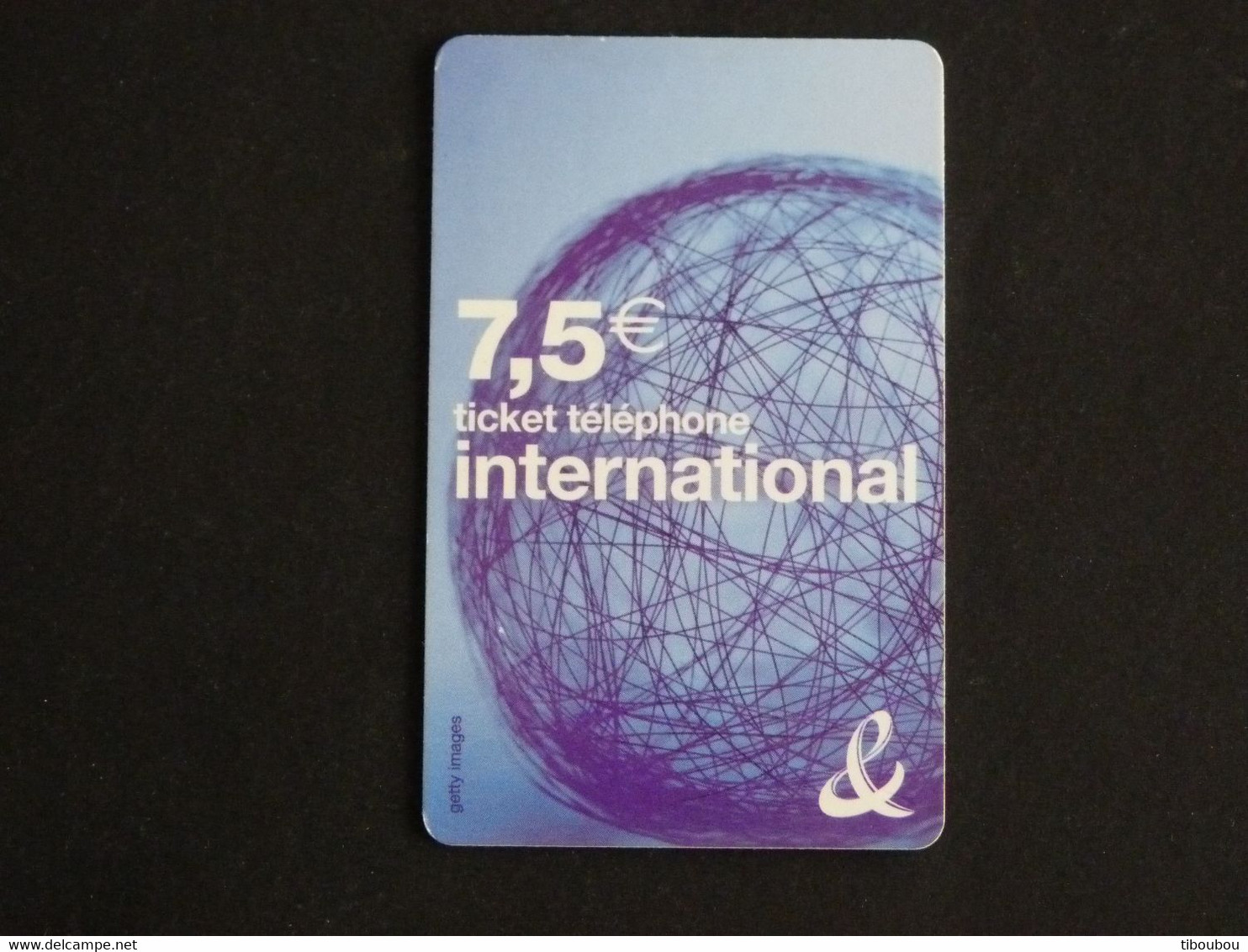 TELECARTE TICKET TELEPHONE INTERNATIONAL 7,5 EUROS FRANCE TELECOM - Tickets FT