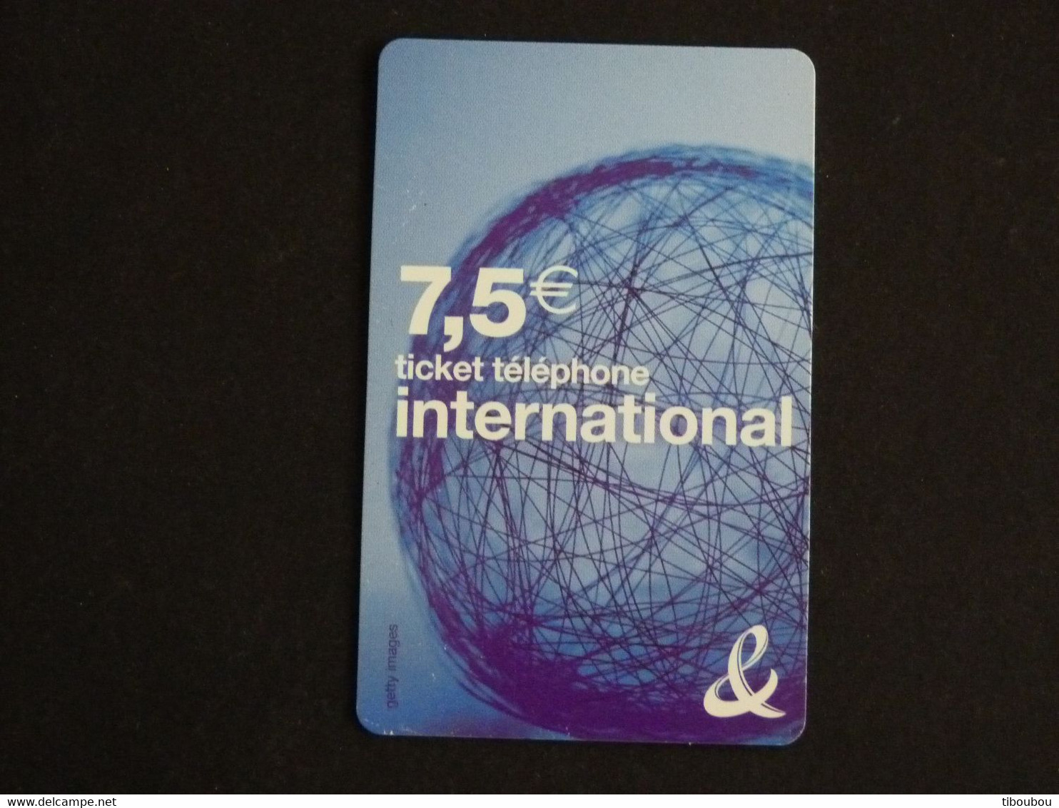 TELECARTE TICKET TELEPHONE INTERNATIONAL 7,5 EUROS FRANCE TELECOM - Tickets FT