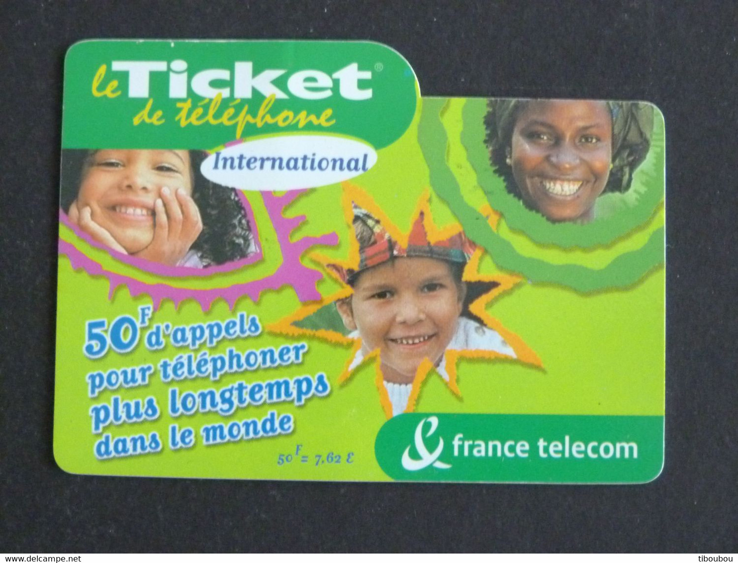 TELECARTE TICKET TELEPHONE INTERNATIONAL 50 FRANCS FRANCE TELECOM - Biglietti FT