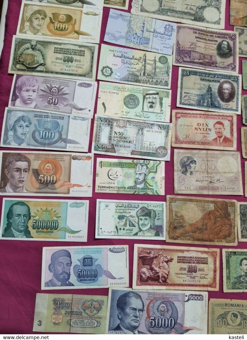 Banknotes  LOT  63 ALL  DIFERENT  Pcs - Kiloware - Banknoten