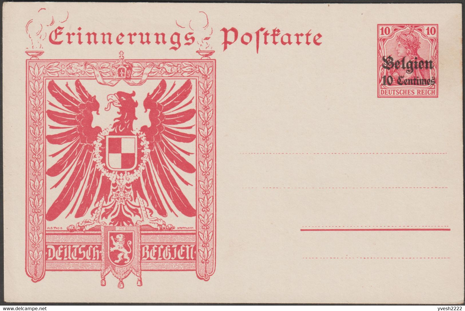 Belgique 1915. Entier Postal Timbré Sur Commande à 10 Centimes. 2 Modèles, 2 Formats. (.) Et ( ) - German Occupation