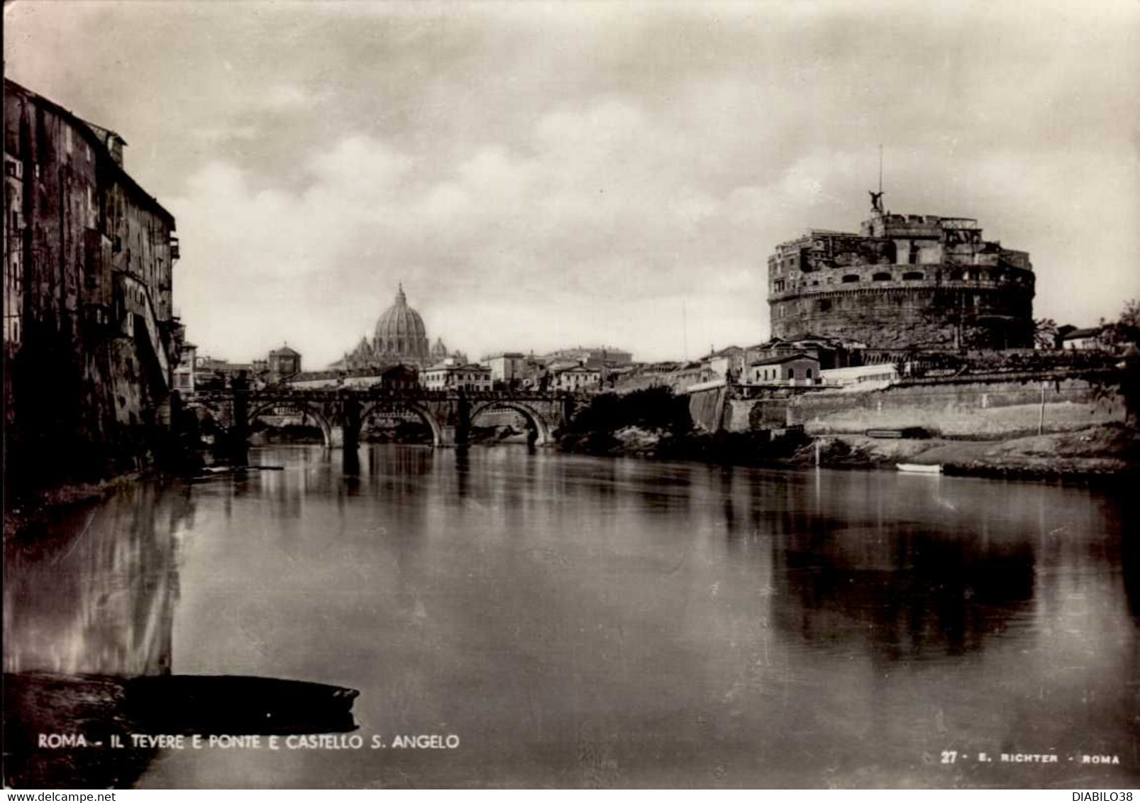 ROMA   ( ITALIE )    IL TEVERE E PONTE E CASTELLO S. ANGELO - Ponti