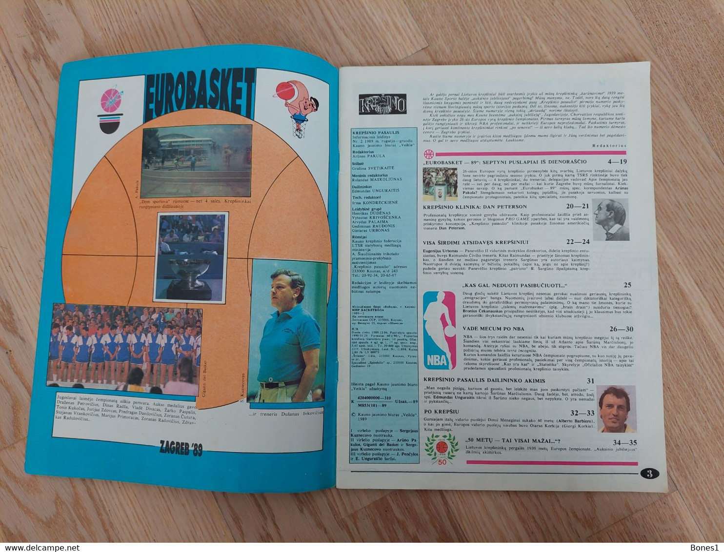 Basketball Magazine Dražen Petrović Nicos Galis Arvydas Sabonis 1989 - Deportes