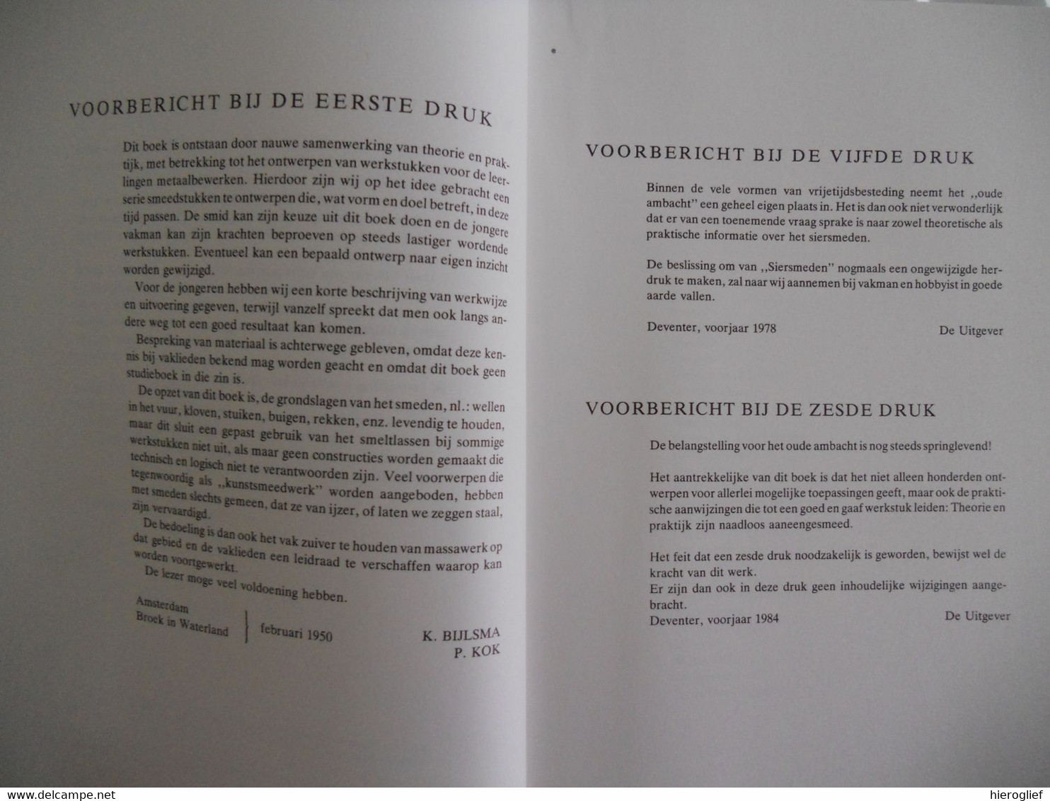 SIERSMEDEN Door K. Bijlsma En P. Kok Siersmeedwerk Siersmeedkunst Smid Smidse Metaalbewerking Ontwerpen Techniek - Practical