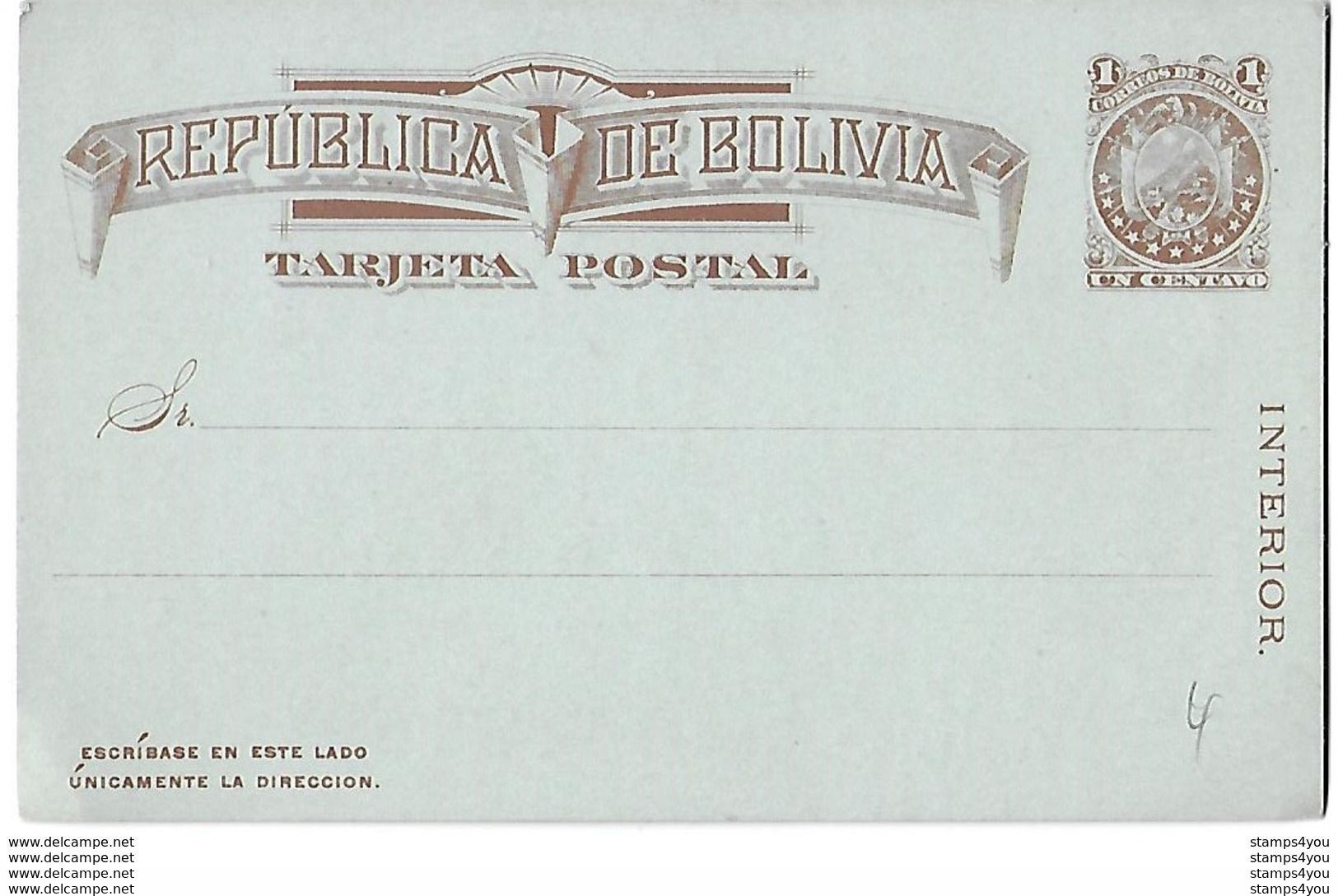 120 - 9 - Entier Postal Neuf Un Centavo - Préphilatélie