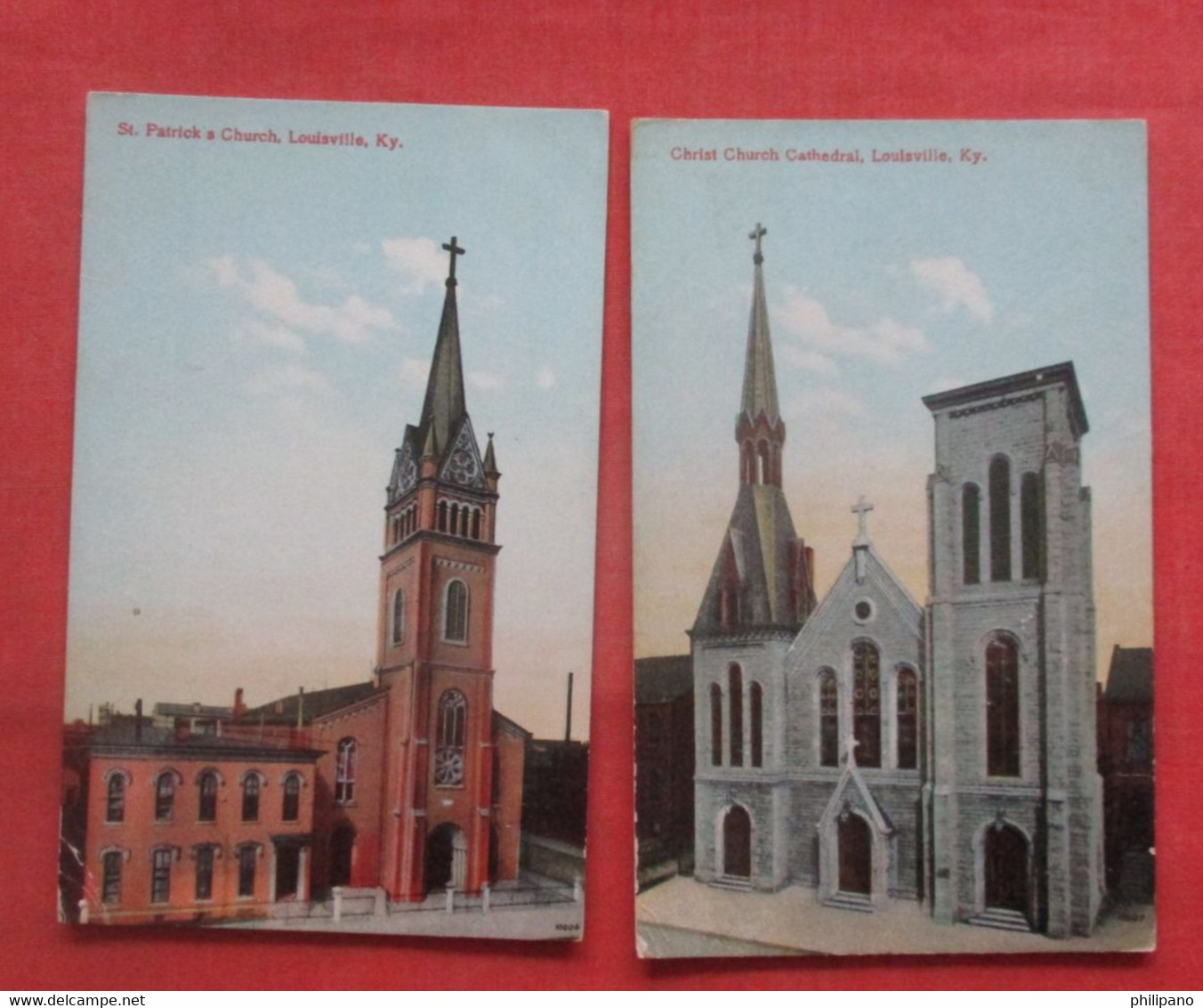 Lot Of 2 Cards-- St Patricks & Christ Church.    Louisville  Kentucky   Ref 5451 - Louisville