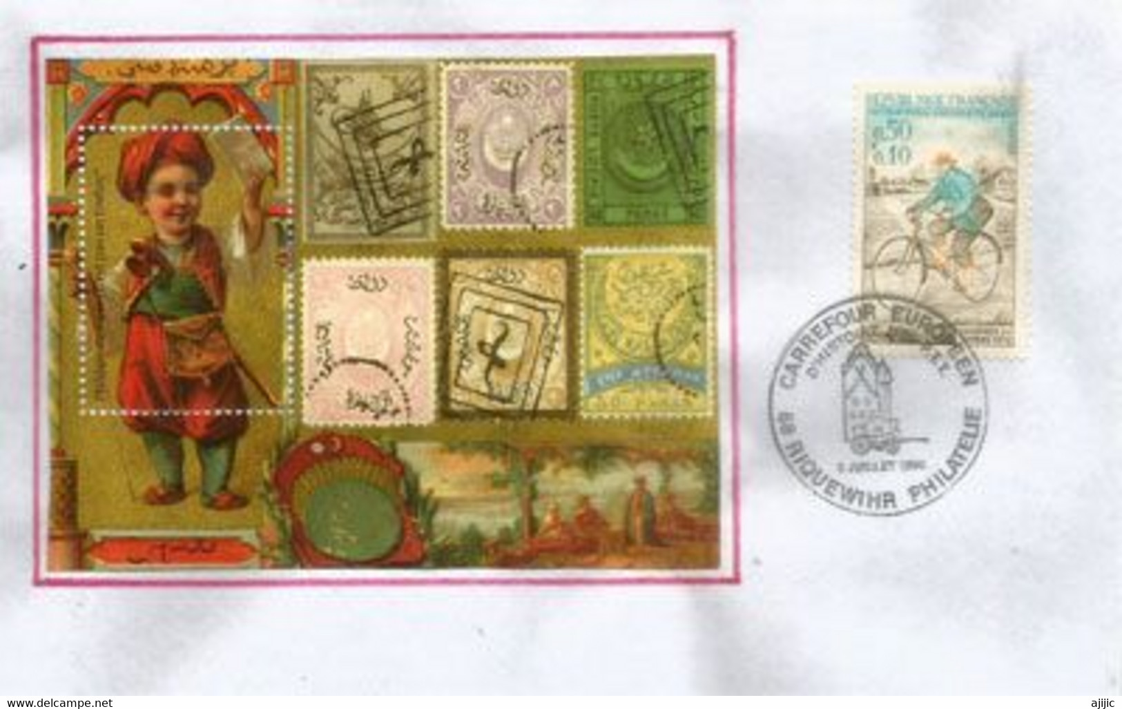 Postdienst Frankreich Mit Dem Osmanischen Reich, Auf Brief "Carrefour Europeen" Riquewihr. Frankreich. (Vignette) - Covers & Documents