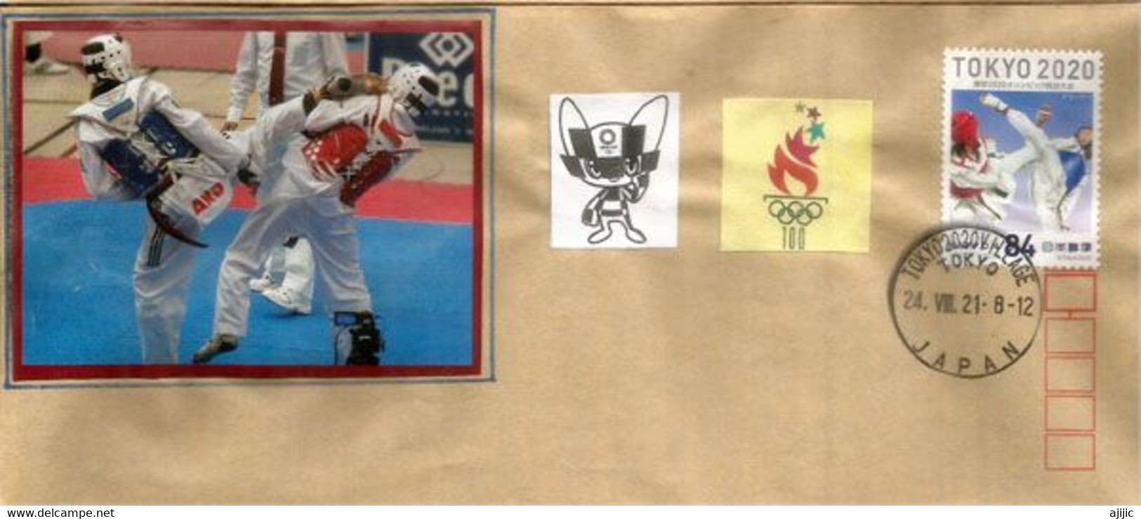 TAEKWONDO In TOKYO OLYMPICS 2020, (RARE-SCARCE LETTER FROM TOKYO OLYMPIC VILLAGE POST-OFFICE) - Zomer 2020: Tokio