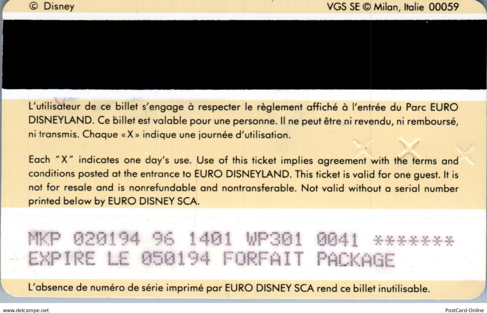 28964 - Frankreich - Euro Disneyland , Passeport - Passaporti  Disney