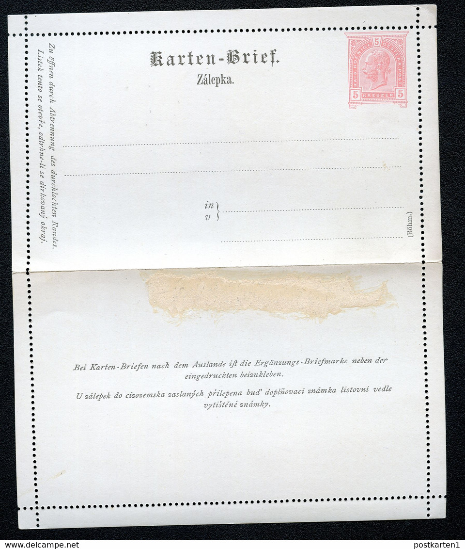 ÖSTERREICH Kartenbrief K23 Ascher K23a Böhmisch Gez. K11 1890 Kat. 7,00 € - Kartenbriefe